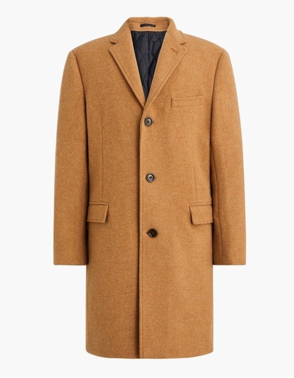 J.Crew Mercantile Thompson Topcoat 36 Camel Wool Blend Men’s Coat Small
